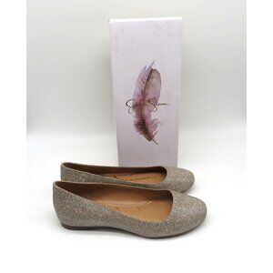 Jessica Simpson Gold Sparkle Mesh Flats Size 7M JS-Mareike New $79